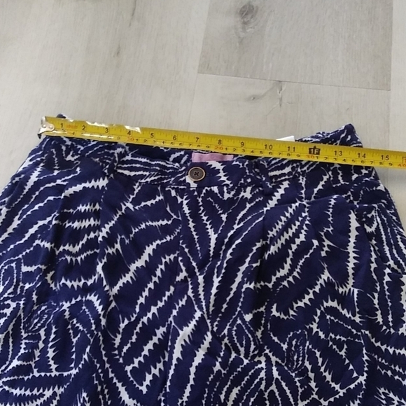 Lilly Pulitzer navy white printed pants ankle crop - Picture 4 of 12